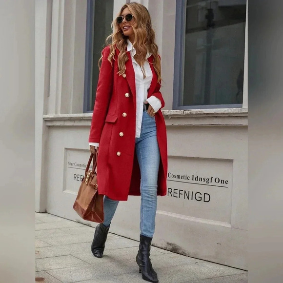 Lapel Neck Double Breasted Overcoat - Picture 6 of 6